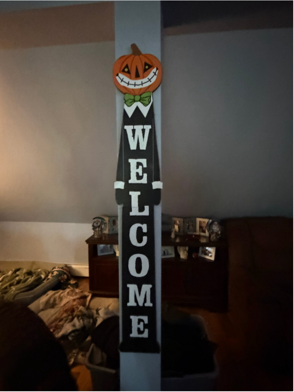 Unbranded Halloween Pumpkin Welcome Porch Sign One Size Black Orange